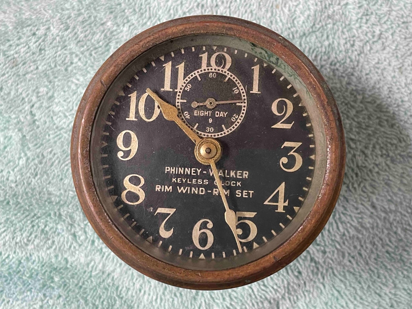 Brass era dash clock Phinney-Walker 1910 1915 Model T Stewart