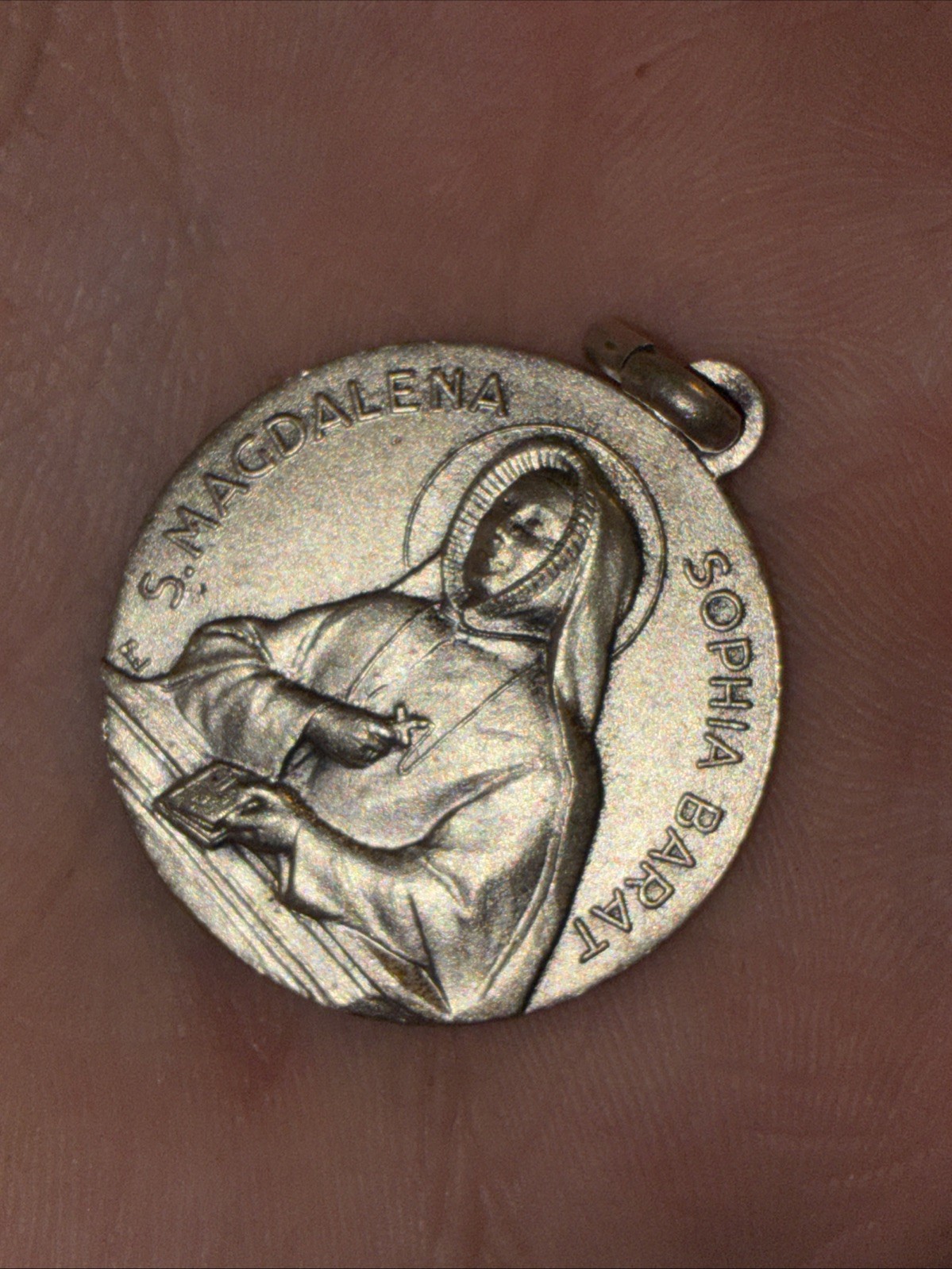 Vintage Catholic Medal St Magdalena Sophia Barat Mater Admirabilis OPN Pendant