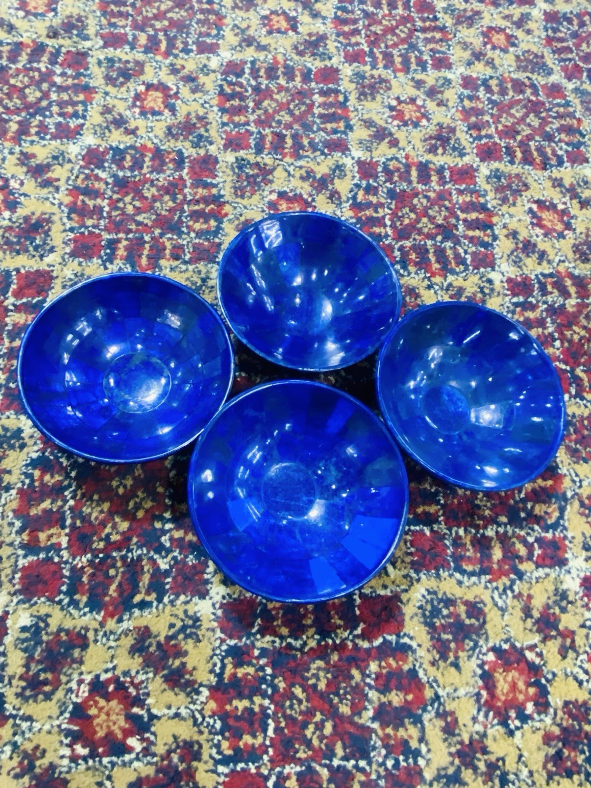 4 Pcs Lapis Lazuli Bowl 5inch Natural Stone 4 Pcs Lapis Lazuli Bowl 5inch Natural Stone