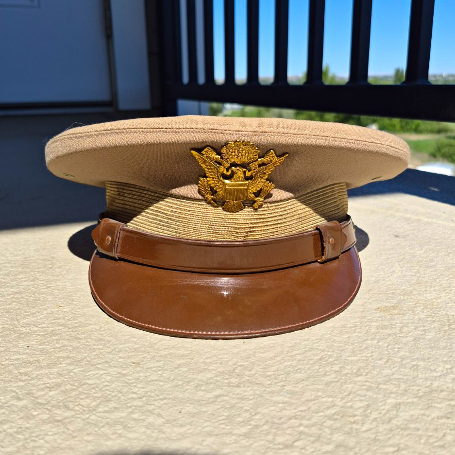 WW2 US Khaki Named Officer Visor Cap To Lt. Colonel Mint Condition WW2 US Khaki Named Officer Visor Cap To Lt. Colonel Mint Condition