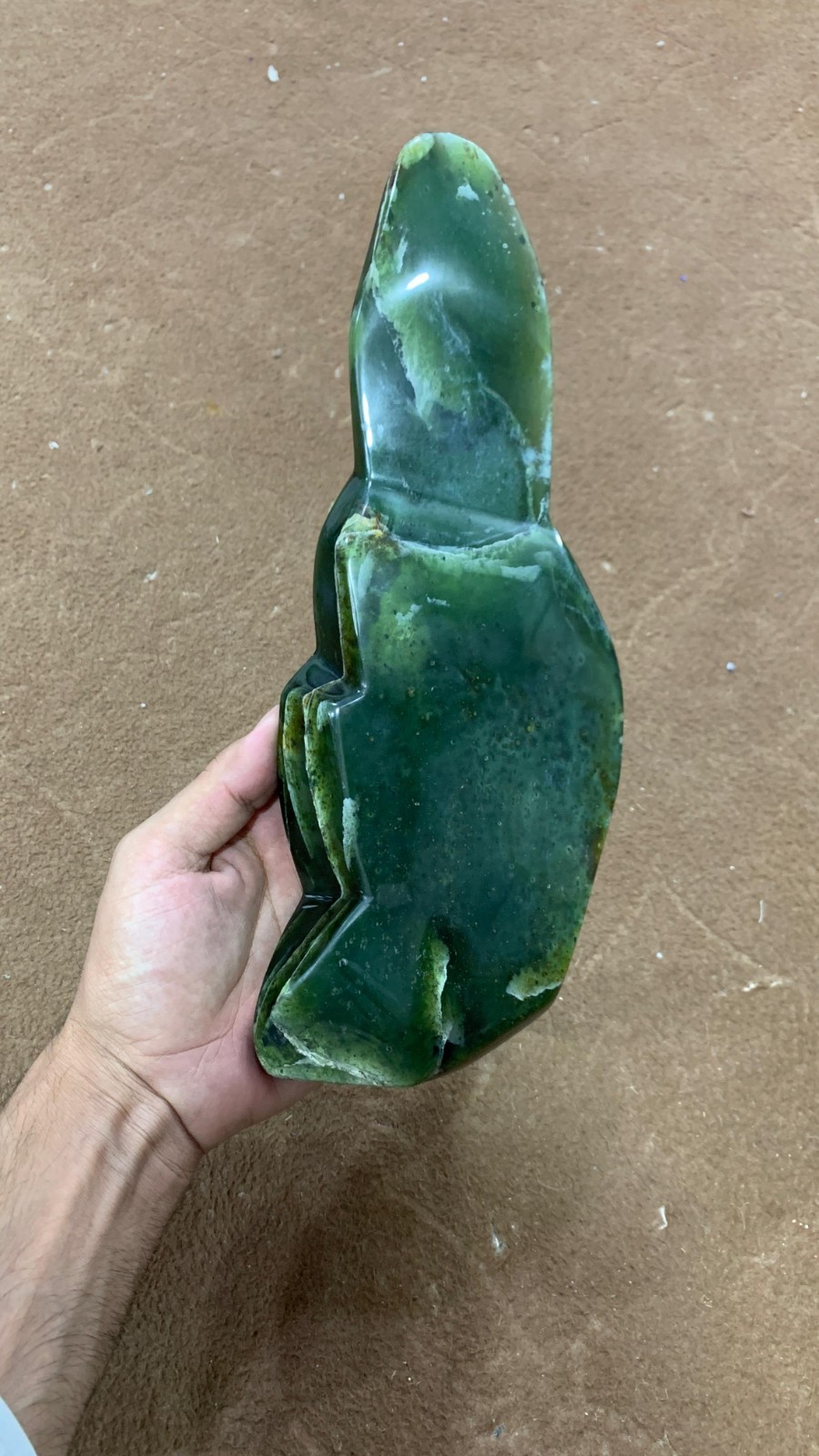 1200Gram Polished Nephrite Jade Gemstone Natural Green Jade Display GemStone