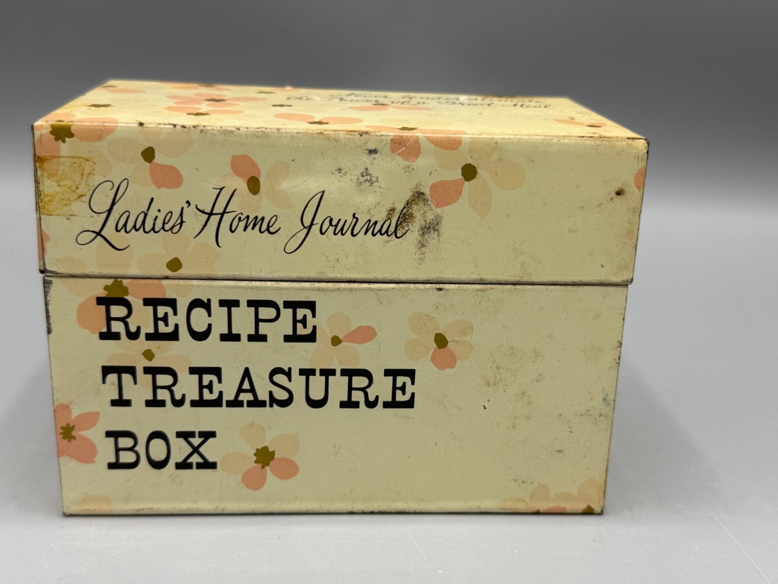 Vintage Ladie\'s Home Journal Metal Recipe Box for 3\ Vintage Ladie\'s Home Journal Metal Recipe Box for 3\