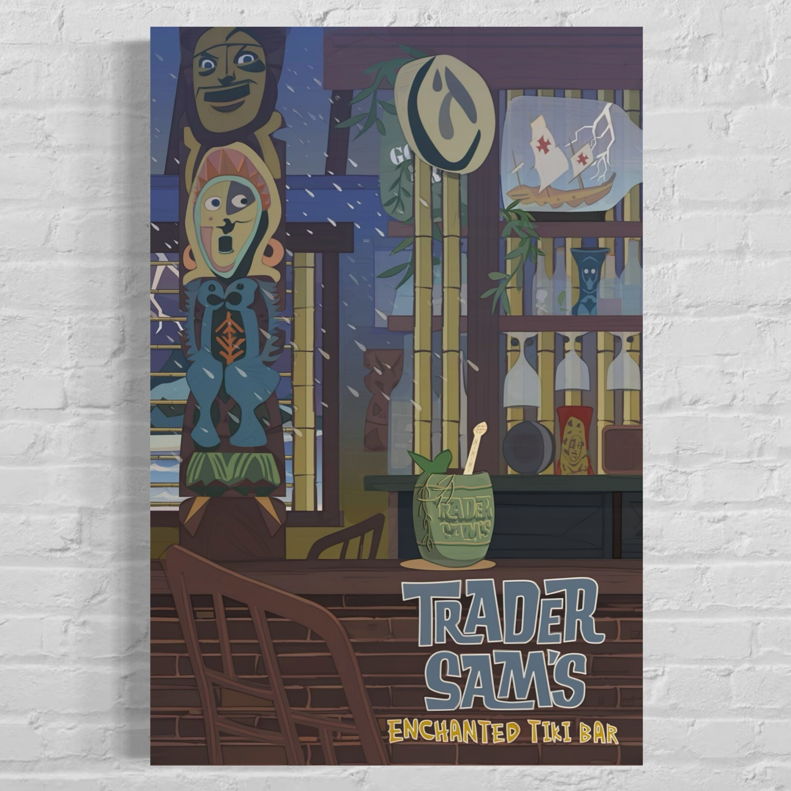 Trader Sam\'s Enchanted Tiki Bar Shipwreck Variant Poster Art- Disneyland Hotel