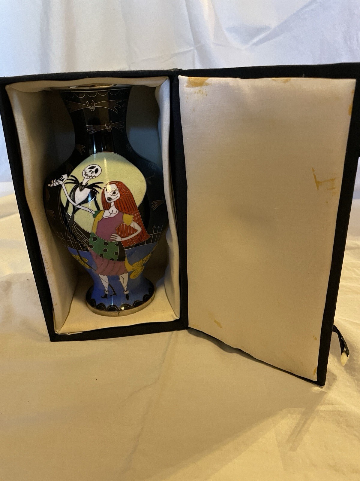 Disney Nightmare Before Christmas Cloisonne Vase Jack Sally Zero w/box RARE