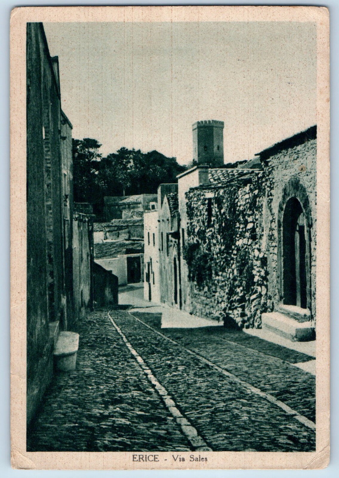 Erice Sicily Italy Postcard Via Sales 1944 Vintage Posted APO Soldier Mail
