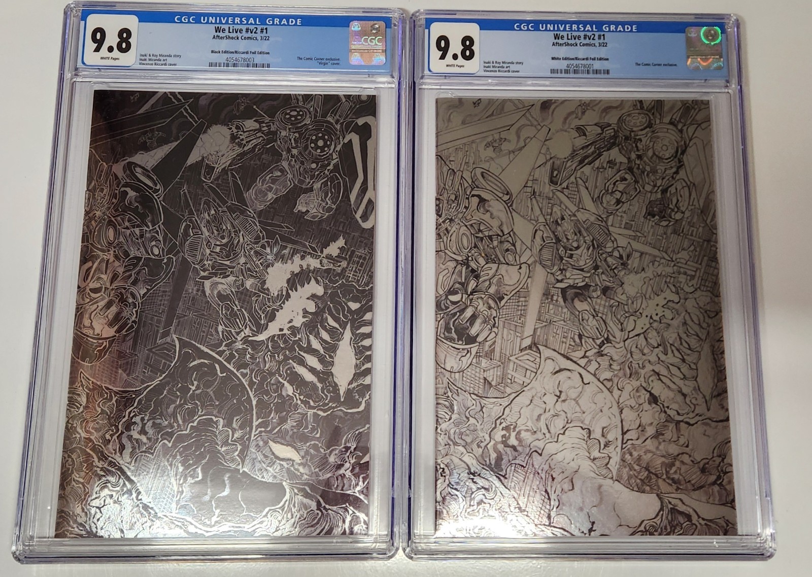 We Live: Age of the Palladions #1 Black/White CGC 9.8 Riccardi Foil Edition Set We Live: Age of the Palladions #1 Black/White CGC 9.8 Riccardi Foil Edition Set