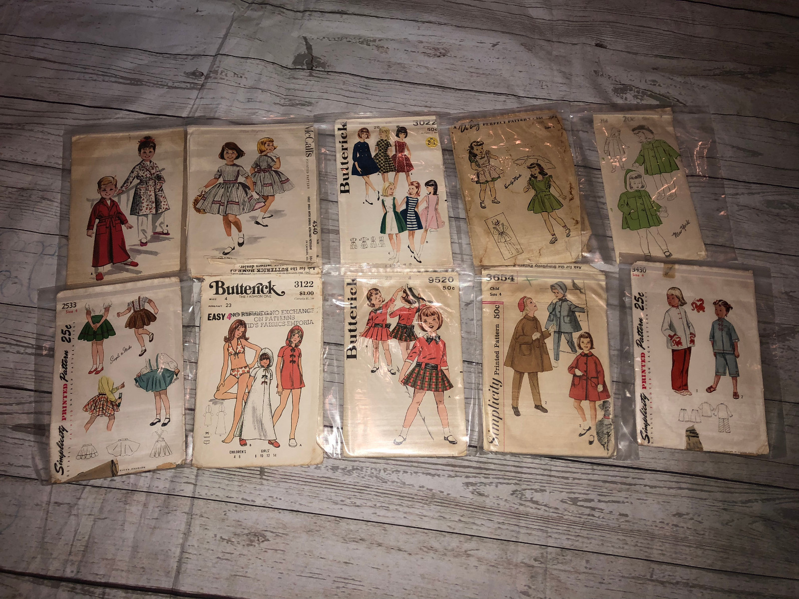 1940’s 1930’s Simplicity Butterick McCalls Vintage Patterns Sz 4-6 Children’s