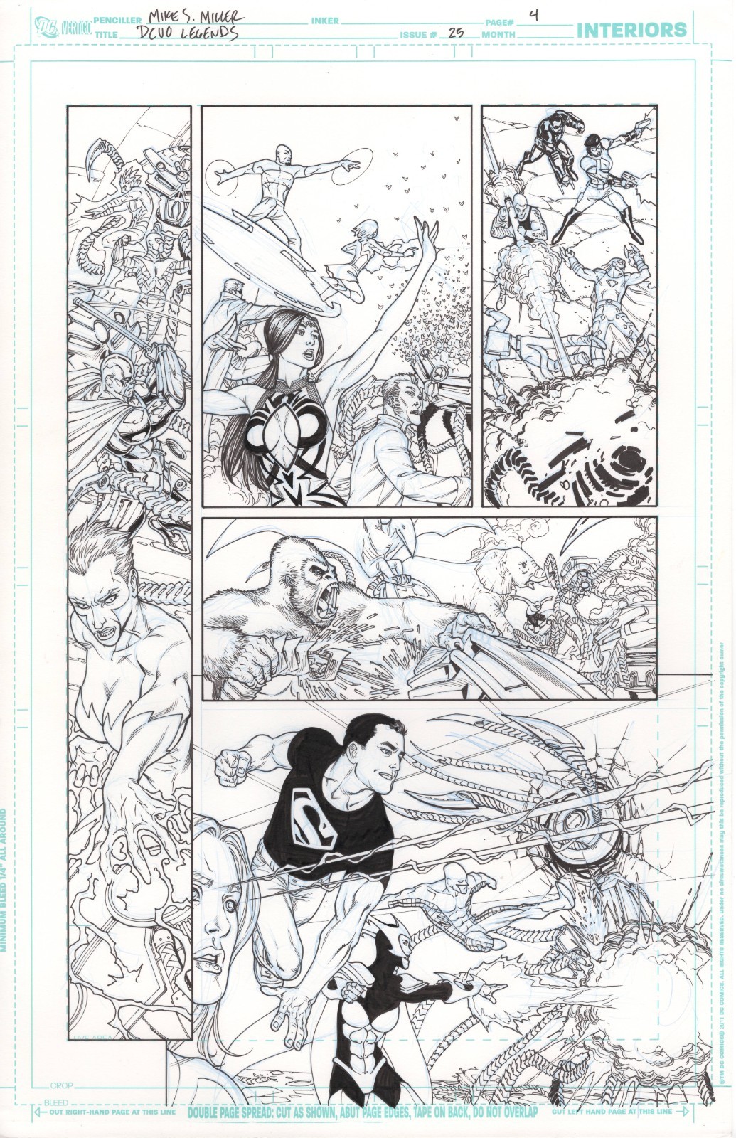 DC Universe original comic art by Mike S. Miller issue 23 page 4 *SIGNED* DC Universe original comic art by Mike S. Miller issue 23 page 4 *SIGNED*