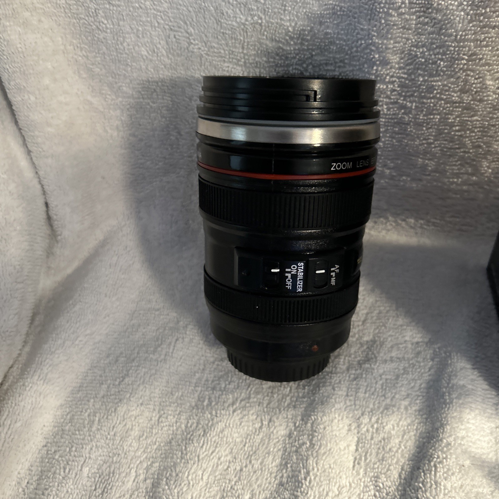 Cup with Lid Looks Like Canon EF 24-105mm F/4L USM Standard Zoom Lens - NIB Cup with Lid Looks Like Canon EF 24-105mm F/4L USM Standard Zoom Lens - NIB