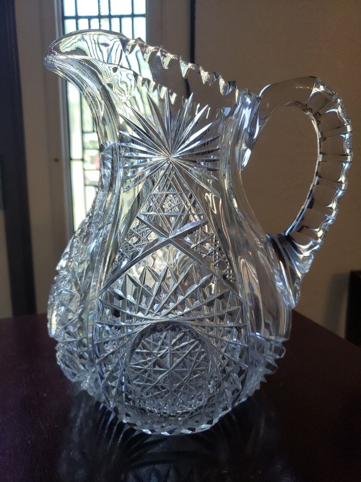 Beverage  Pitcher Jug American Brilliant cut glass crystal Pairpoint Irma *READ*