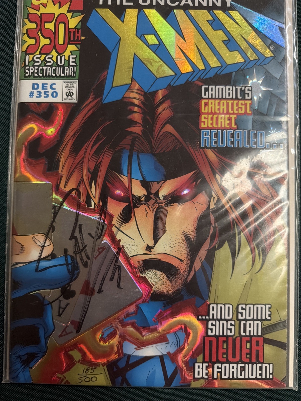 The Uncanny X-Men Issue #350 Holo Gambit Signed Scott Lobdell 185/500 COA HTF The Uncanny X-Men Issue #350 Holo Gambit Signed Scott Lobdell 185/500 COA HTF