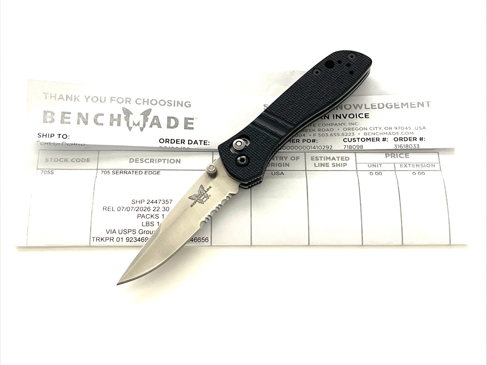 Benchmade 705S McHenry & Williams Folding Knife ATS-34 USA 2000