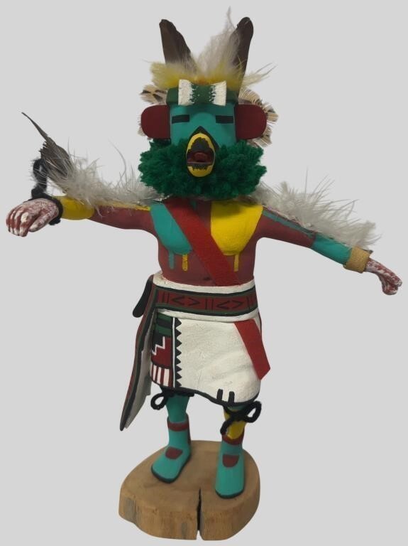 Vintage Hopi Leonard Shupla Eagle Kachina Doll Hand Carved Signed 10.75\ Vintage Hopi Leonard Shupla Eagle Kachina Doll Hand Carved Signed 10.75\