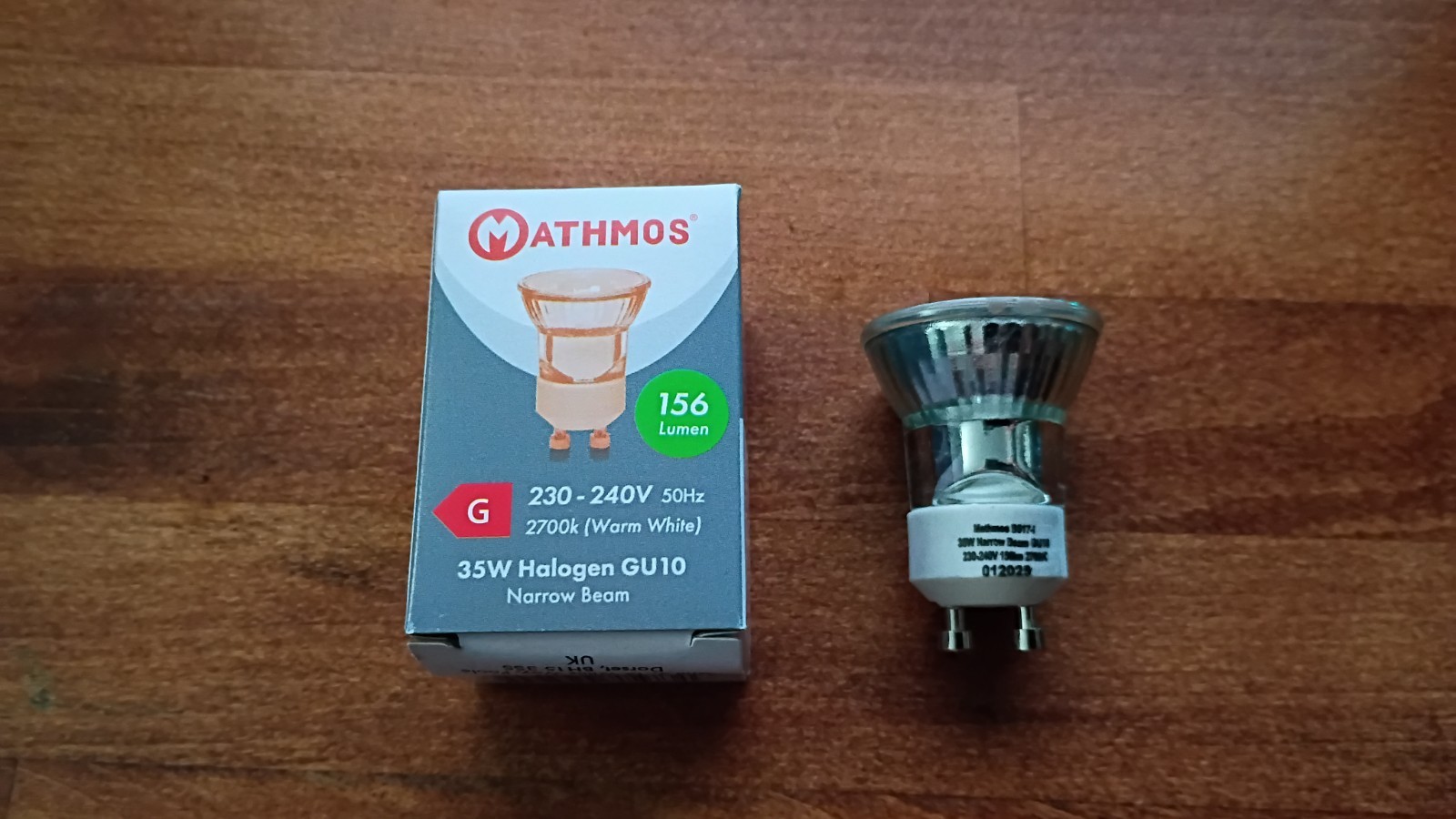 Mathmos GU10 35W Full Astro / Baby Halogen Bulb 50 Hz 2700k warm white narrow