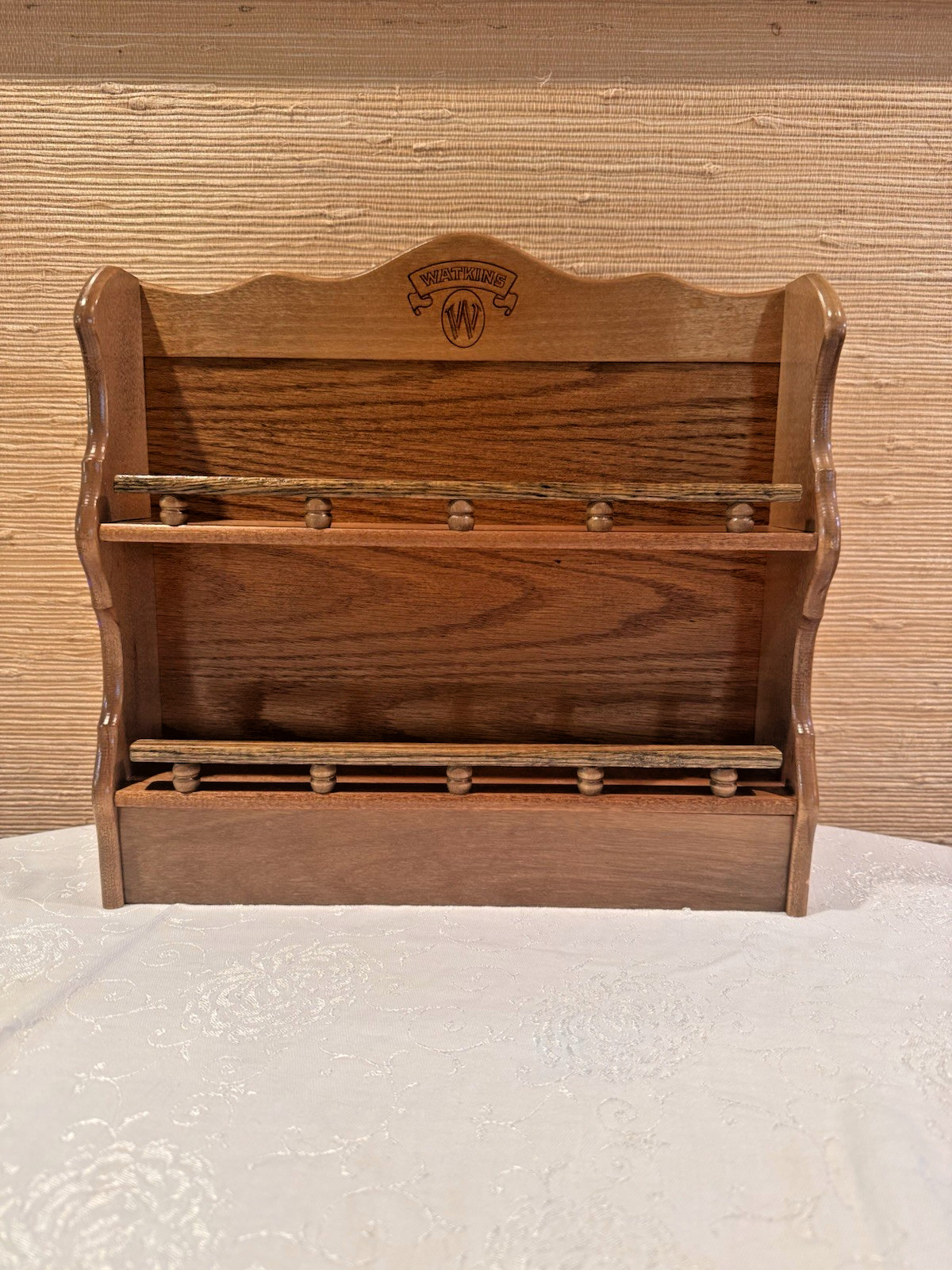 vintage Wood spice rack shelf