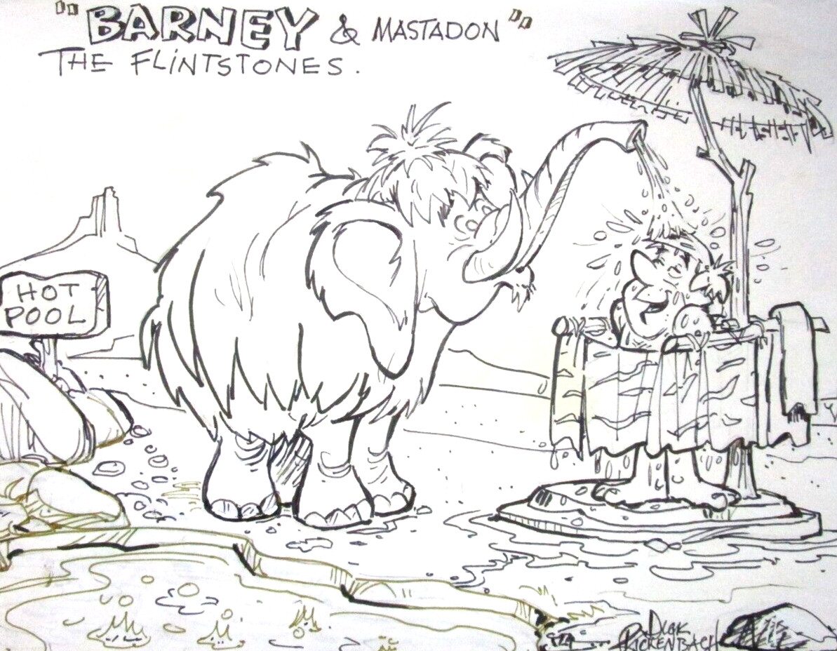 1960\'s DICK BICKENBACH FRED FLINTSTONES HANNA-BARBERA ORIGINAL PROD cel DRAWING 1960\'s DICK BICKENBACH FRED FLINTSTONES HANNA-BARBERA ORIGINAL PROD cel DRAWING