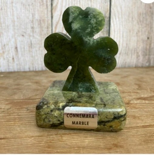 Vintage Carved Irish Connemarra Marble Shamrock Clover Vintage Carved Irish Connemarra Marble Shamrock Clover