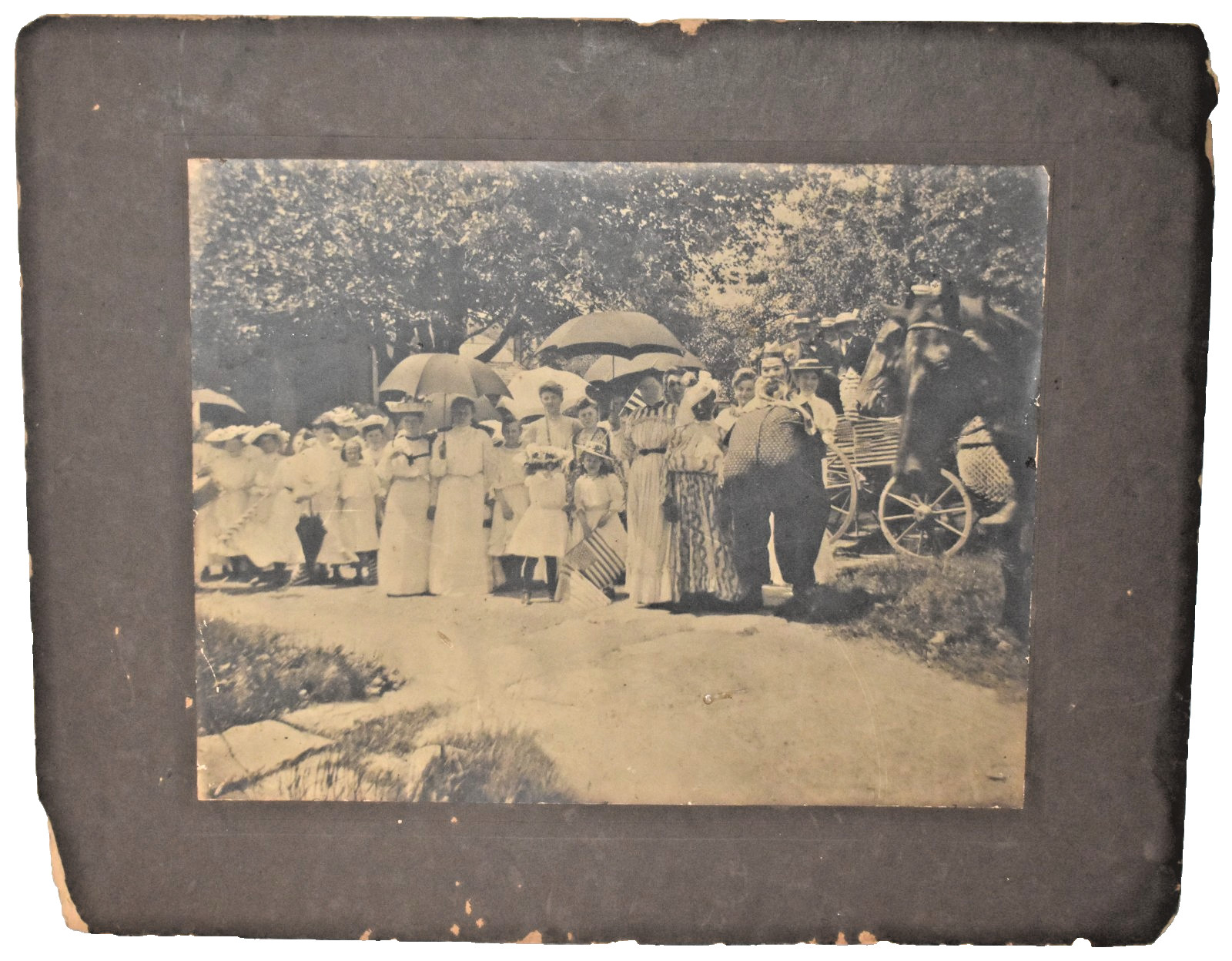 Antique 1896-1908 4th Of July Celebration Parade 45 Star Flag Photograph