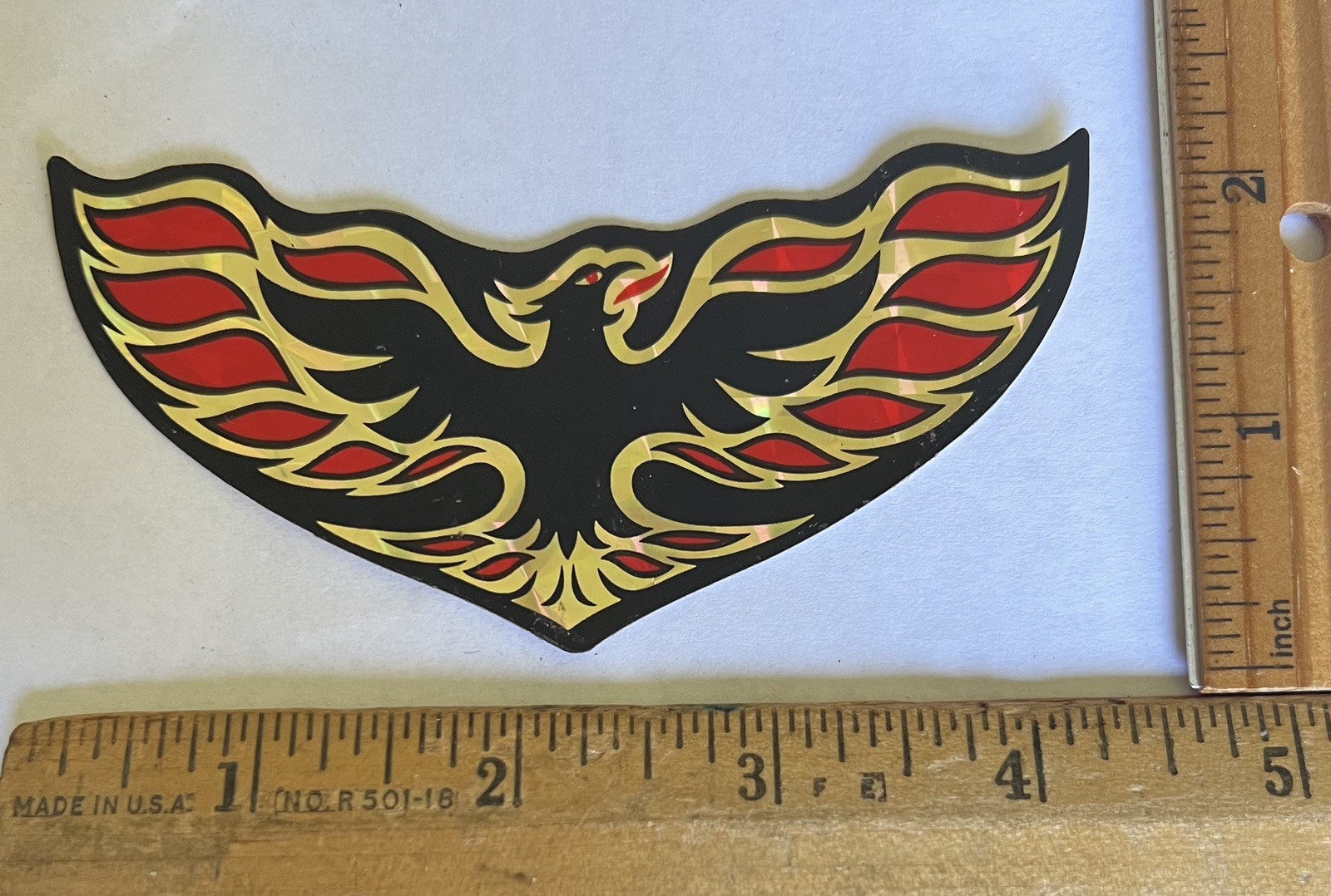 Vintage 1970s Pontiac Trans Am Firebird Logo Decal Sticker Prism 4.5” x 2”