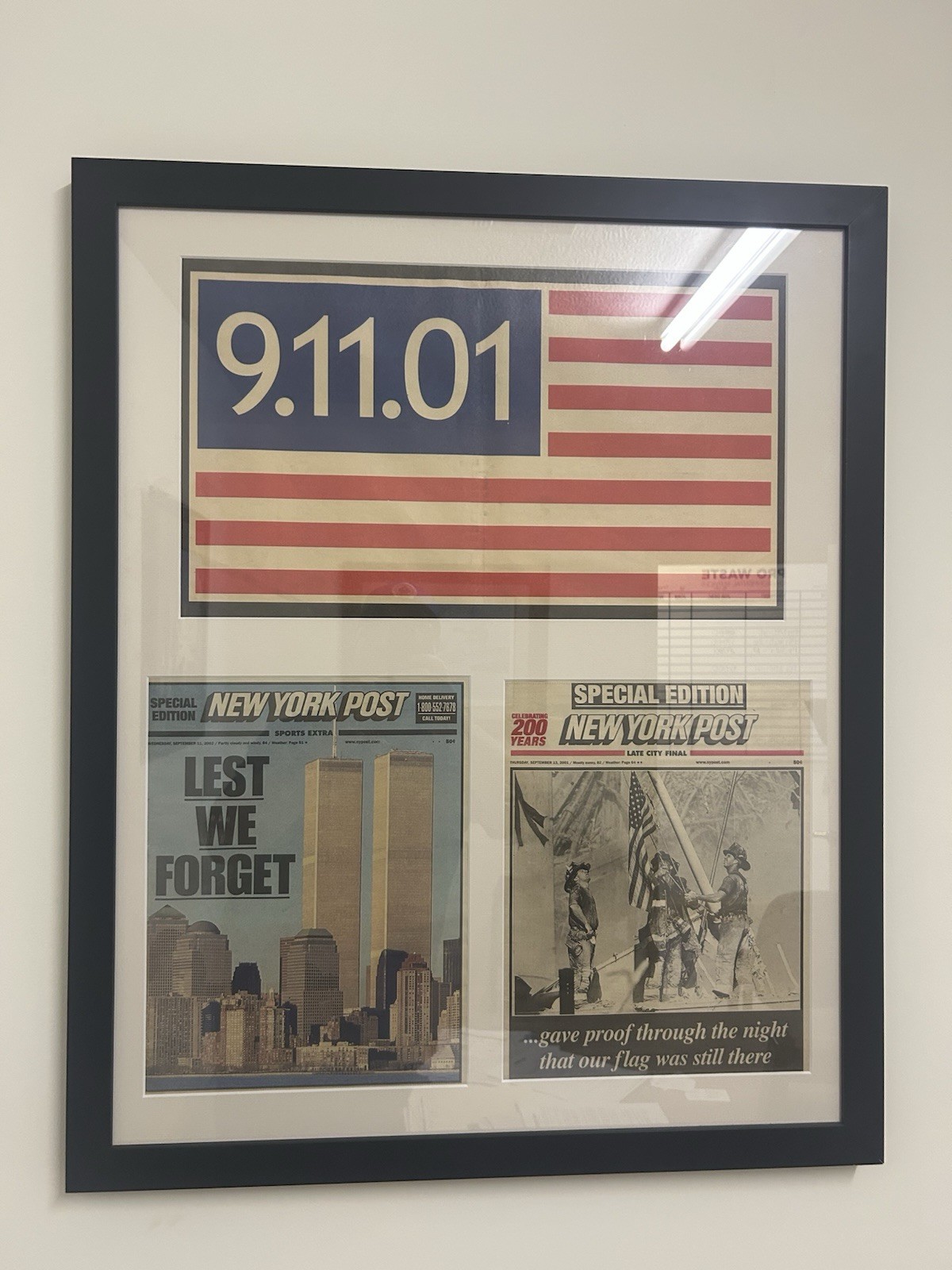 One of a Kind Framed New York Post Special Edition 9/11/01 Newspaper Covers Set 