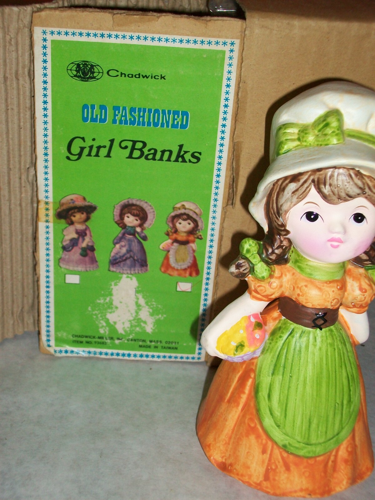 Vintage 1979 CMI Chadwick Miller PORCELAIN GIRL BANK # 93683-NIB-Ships FREE