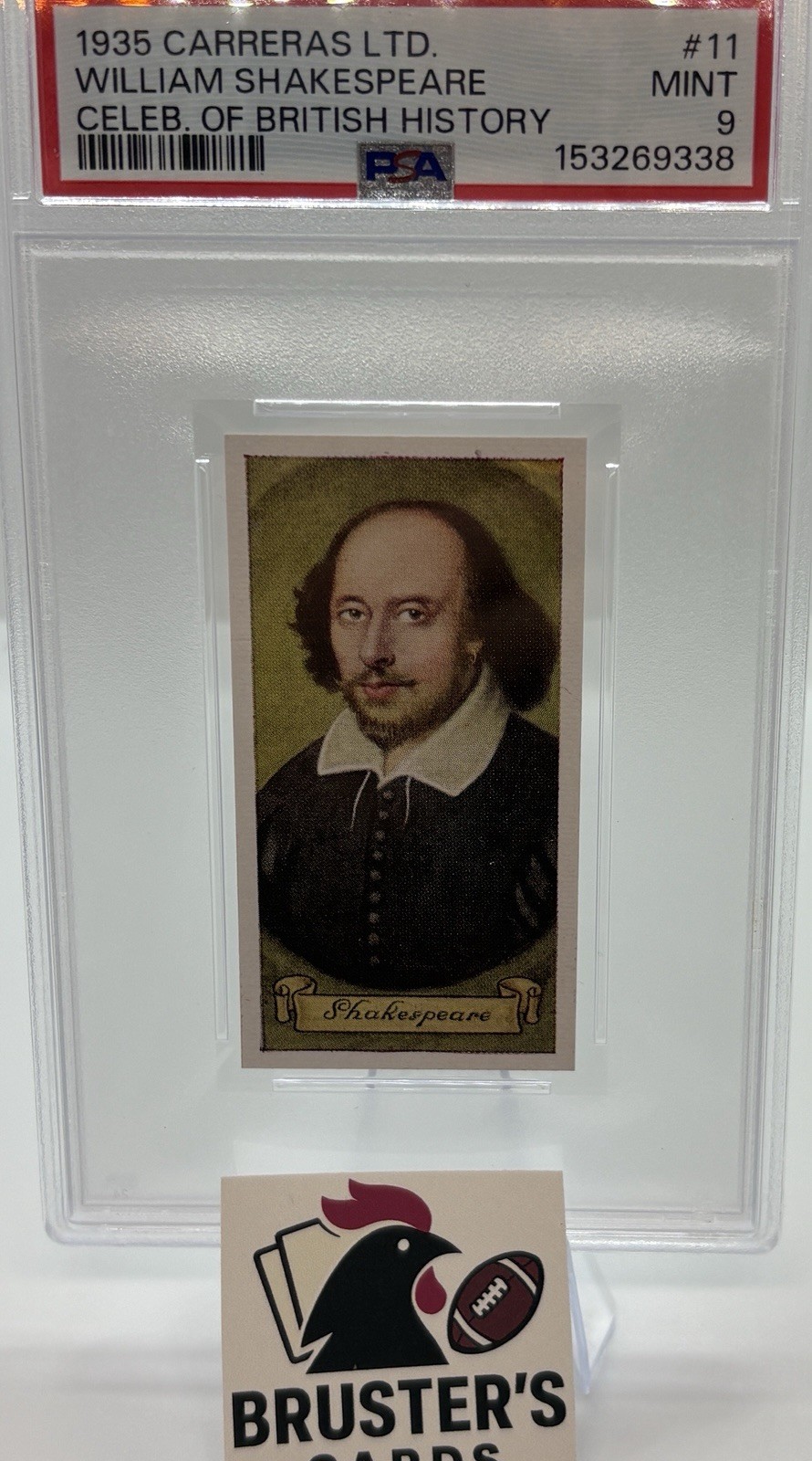 1935 Carreras Cigarette William Shakespeare Celebs Of British History PSA 9