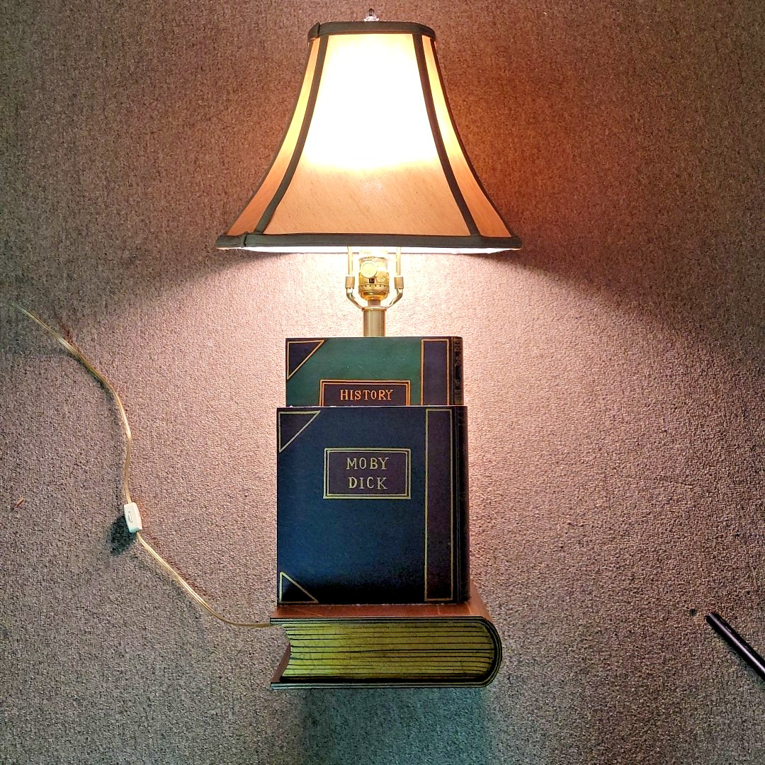 Vintage Antique Stacked Books Table Lamp . 1970 Office Library Made in Hong Kong Vintage Antique Stacked Books Table Lamp . 1970 Office Library Made in Hong Kong