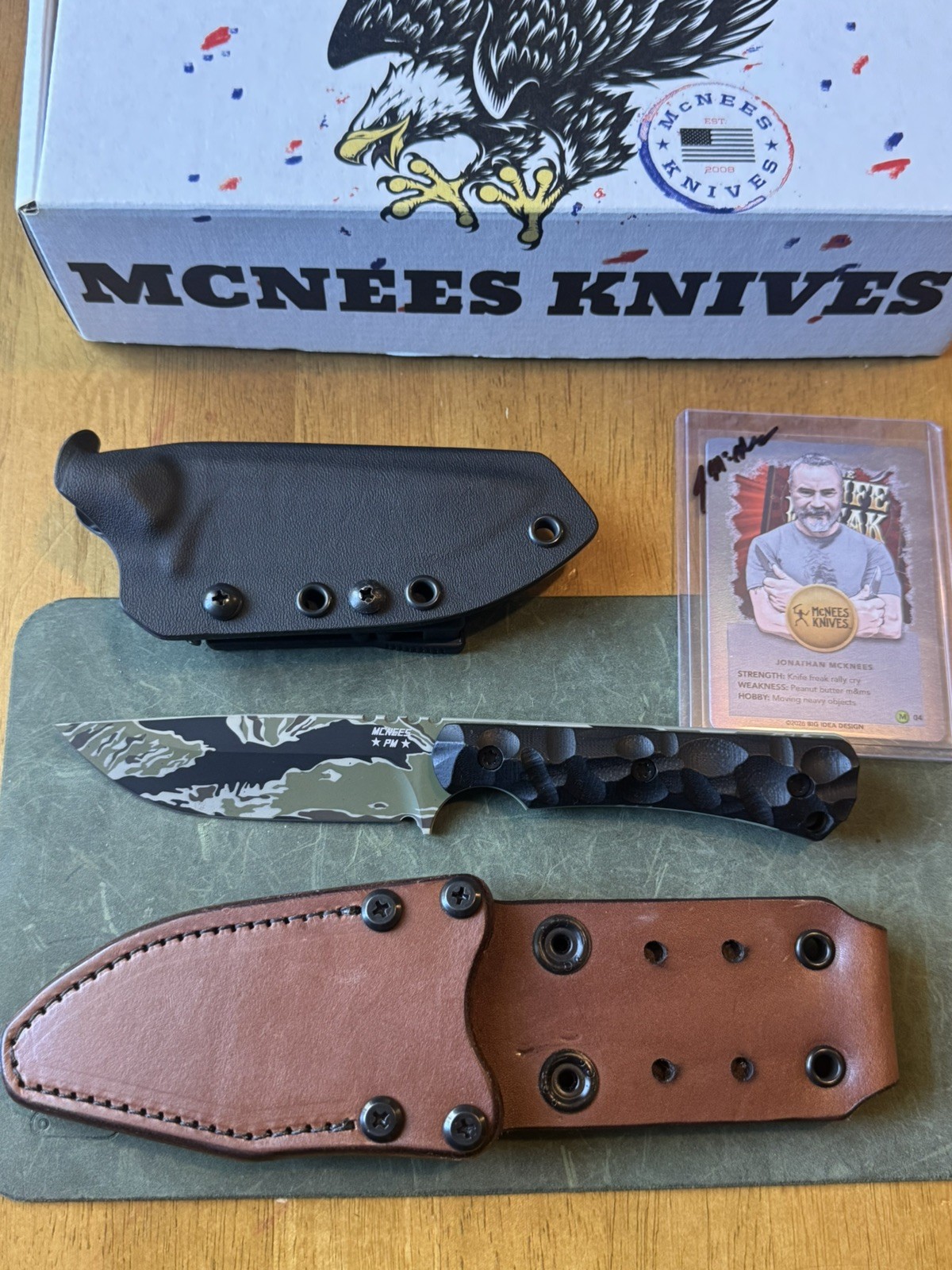 McNees FX Ridge Runner TIGER STRIPE CAMO MagnaCut #2 only 2 made Leather sheath