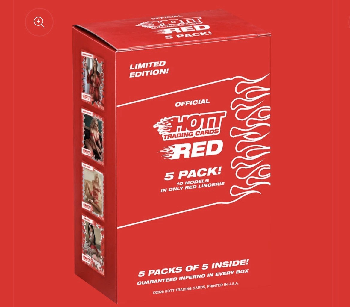 Hott Trading Cards Red Hobby Box Sealed 5 Packs Brand New - /20 Guaranteed Hit Hott Trading Cards Red Hobby Box Sealed 5 Packs Brand New - /20 Guaranteed Hit