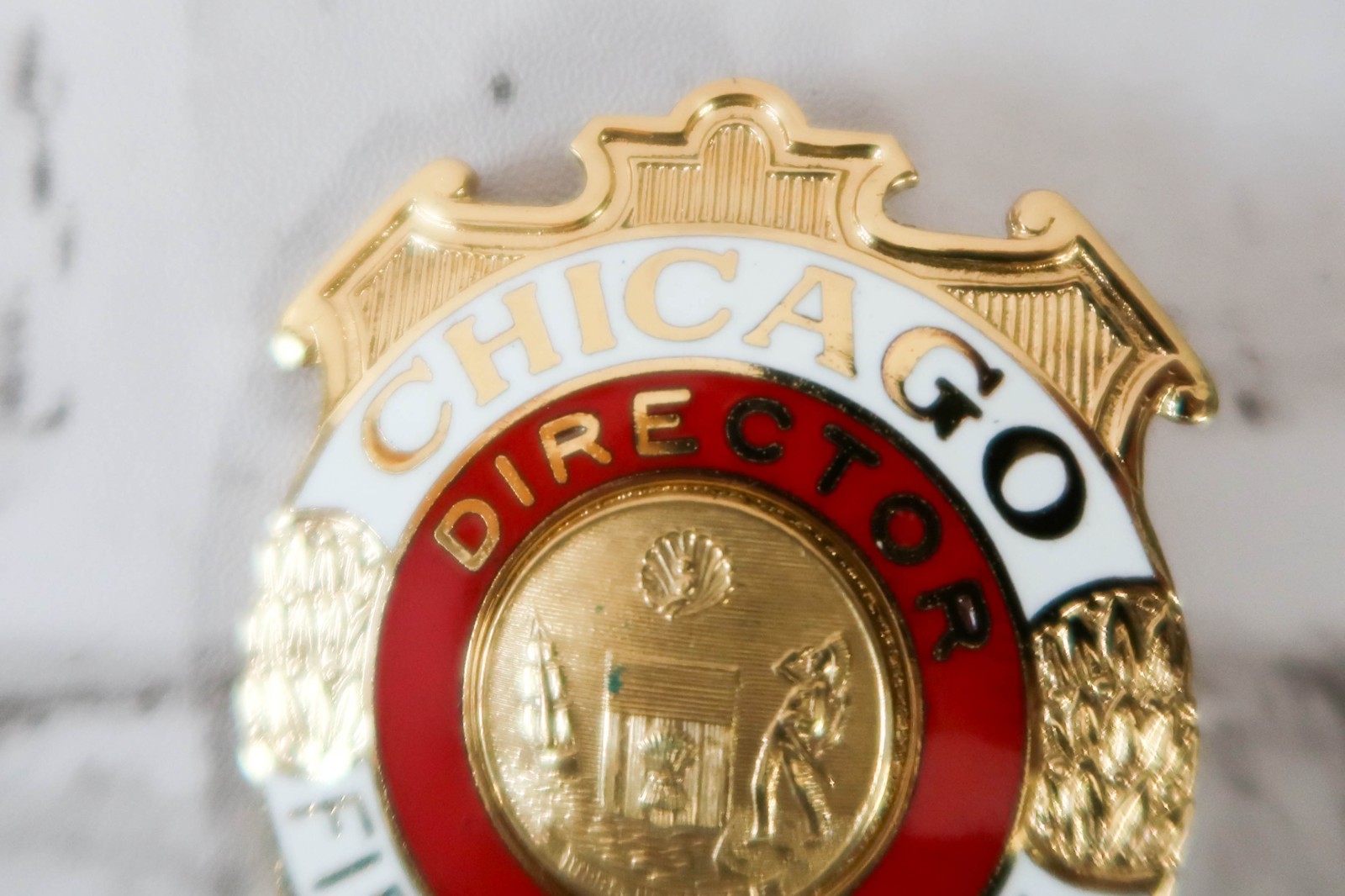 Obsolete Antique Brass Chicago Director Patch/Shield C.H. Hanson Stamped