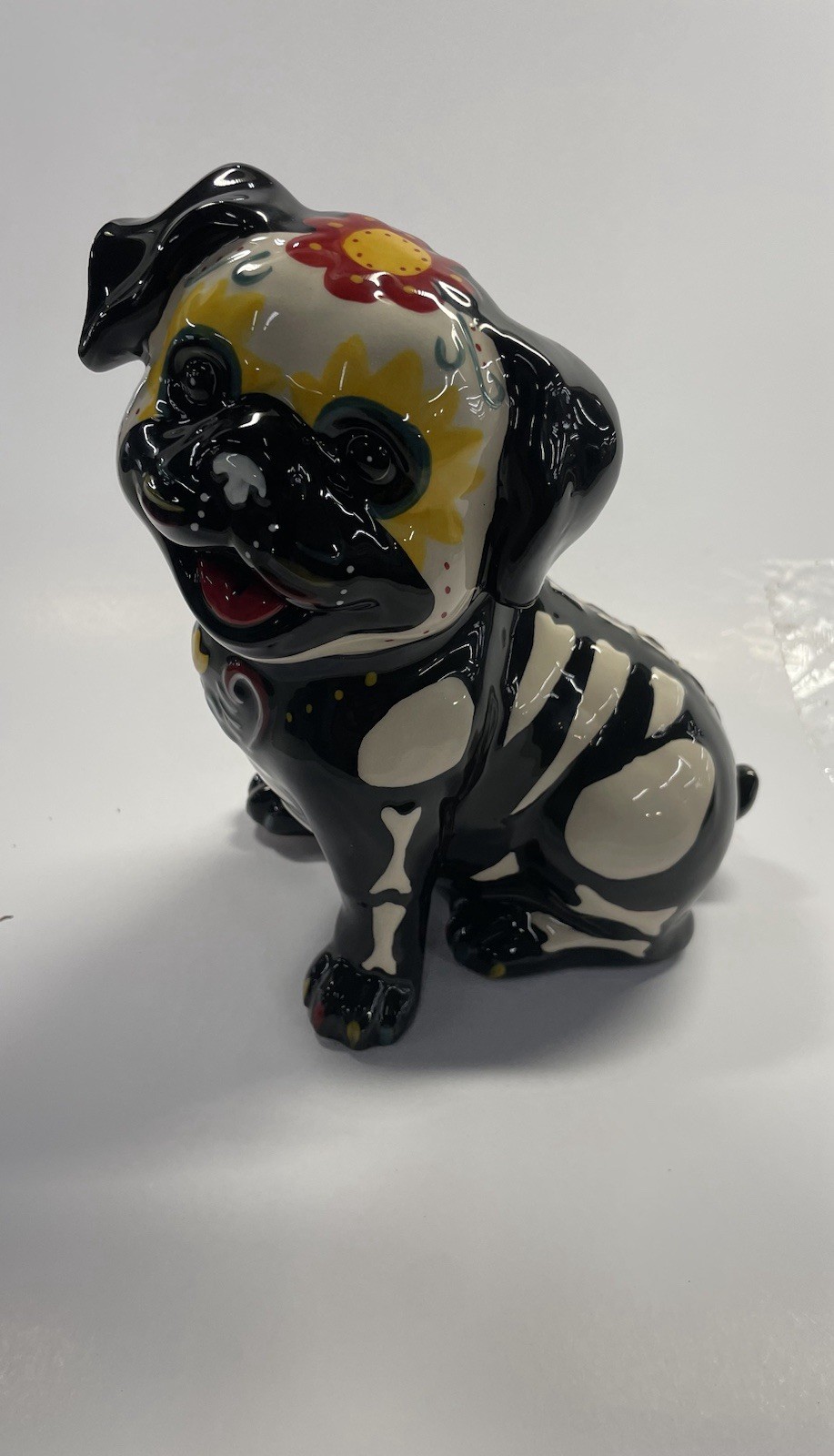 Blue sky clawworks sugar skull pug dog skeleton 8x6   