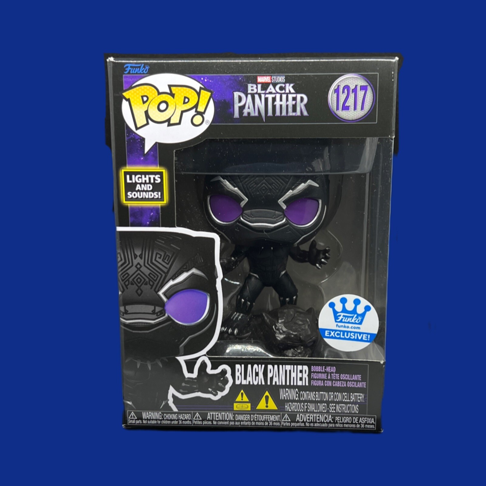 New Funko Pop Exclusive #1217 Black Panther with Lights and Sound