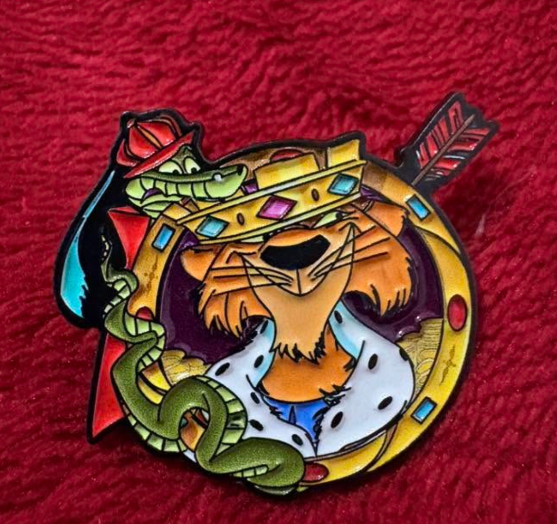 PRINCE JOHN enamel pin - Robin Hood cartoon lion - 