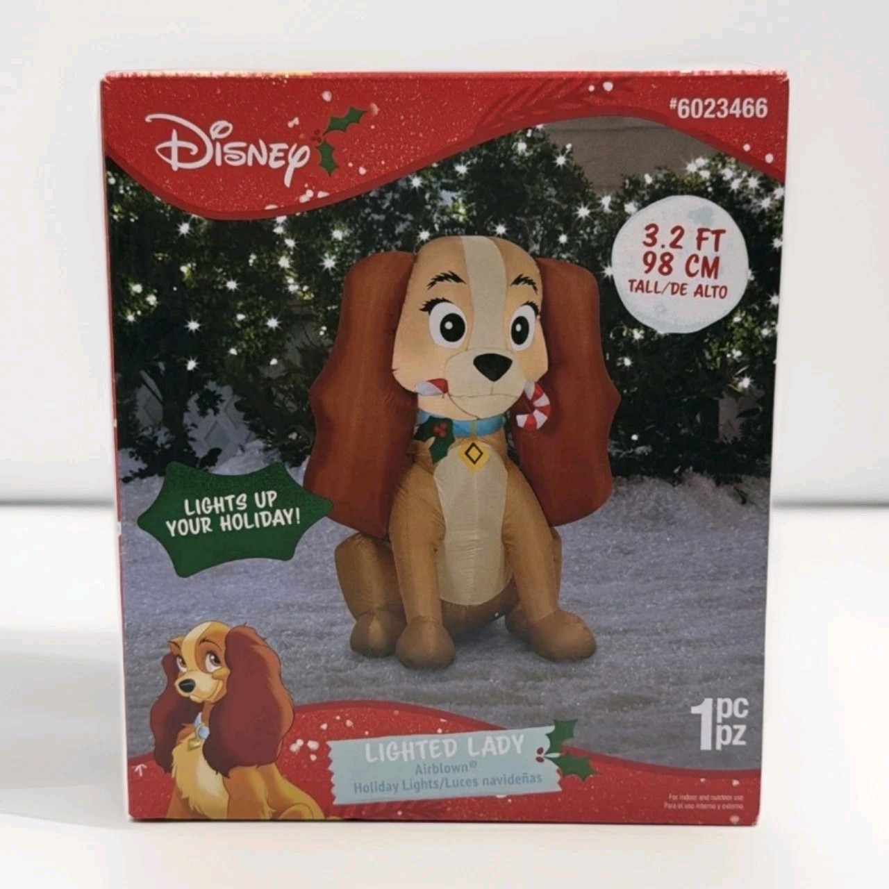 Disney 3.2 FT Lady and the Tramp Airblown Lighted Yard Christmas Inflatable NIB