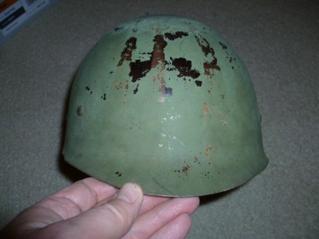 Unusual vintage WWII era US Army helmet liner 