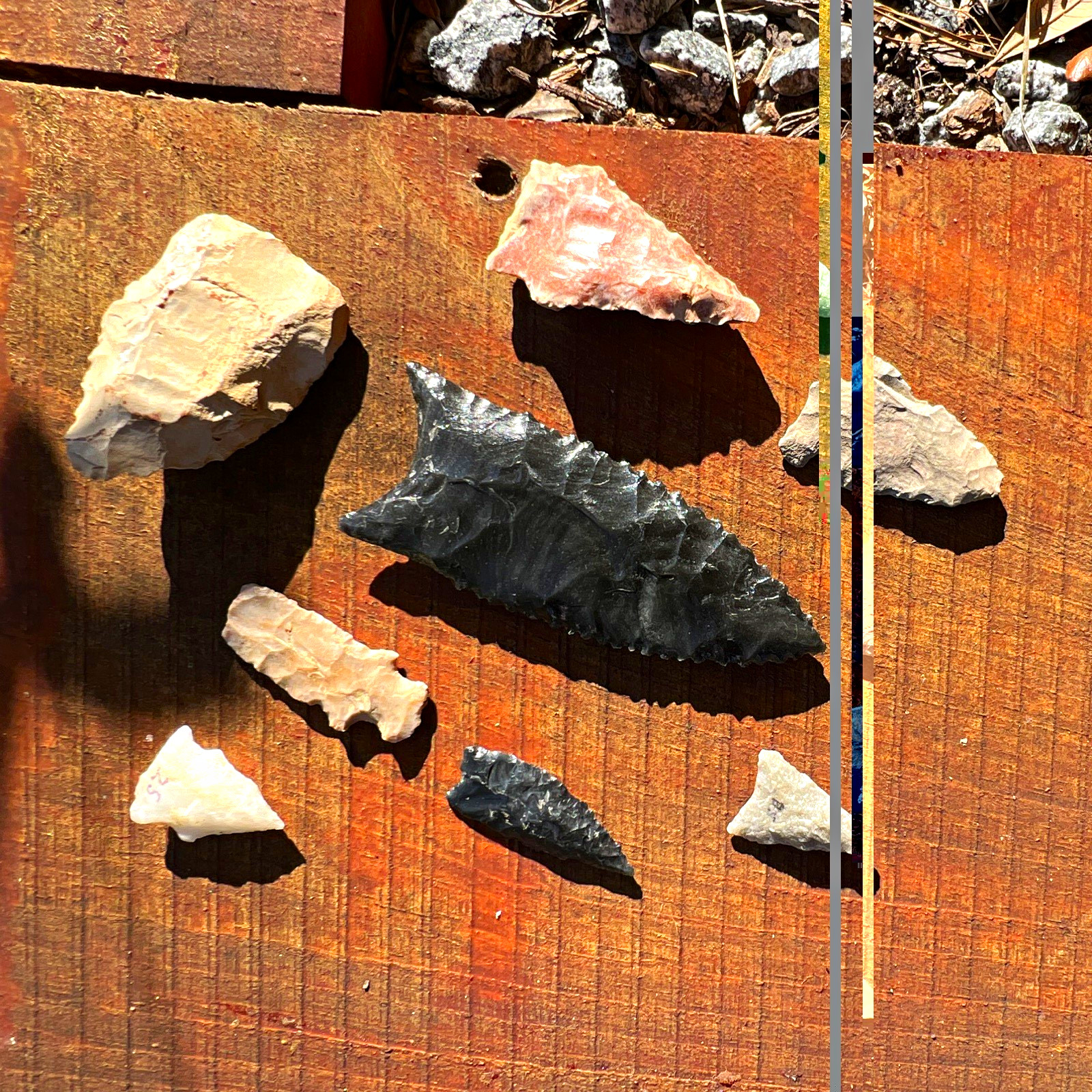 Group of 8 arrowheads/ spearheads /knives from different regions. 