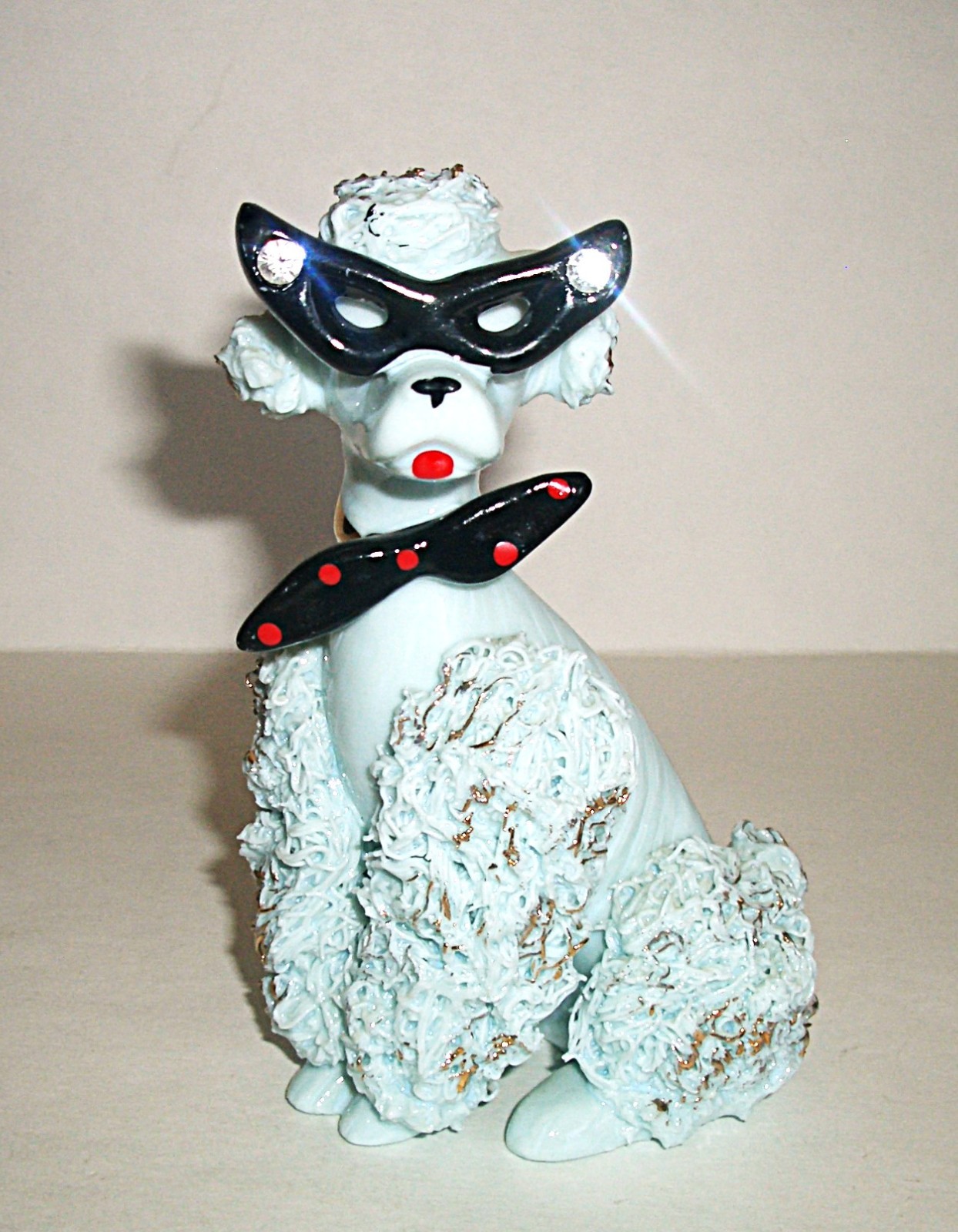 Vintage 1950s ARNART Blue Spaghetti Poodle Rhinestone Cat Eye Glasses Numbered