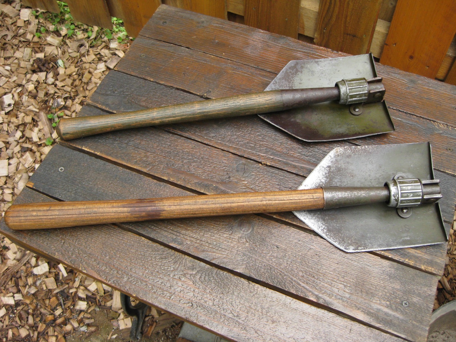 Lot of 2 Vintage US. WW2 Era Ames Entrnching Shovels 1944 & 45 