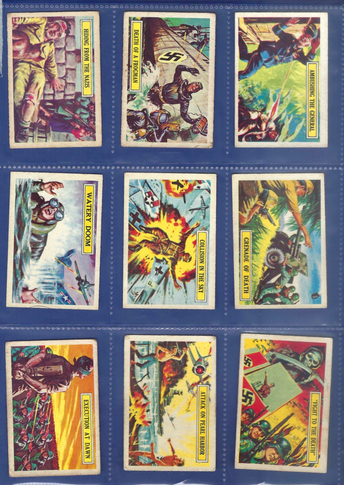 1965 BATTLE COMPLETE 73 CARD SET A&BC. +BANNED CARDS AND CHECKLIST WWII STORY