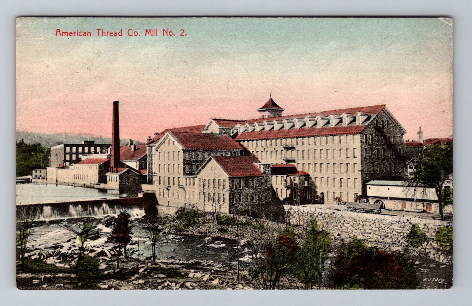 Willimantic CT-Connecticut, American Thread Mill, Postal Vintage c1909 Postcard