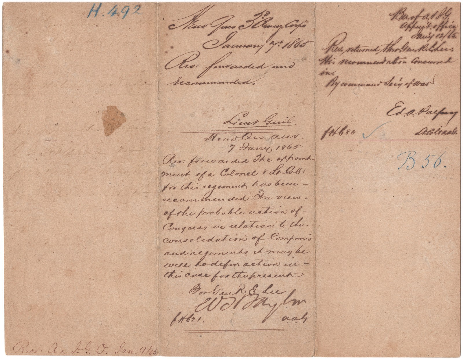 Document Signed by Ambros P. Hill & Endorsed by Robert E. Lee on Petersburg KIAs