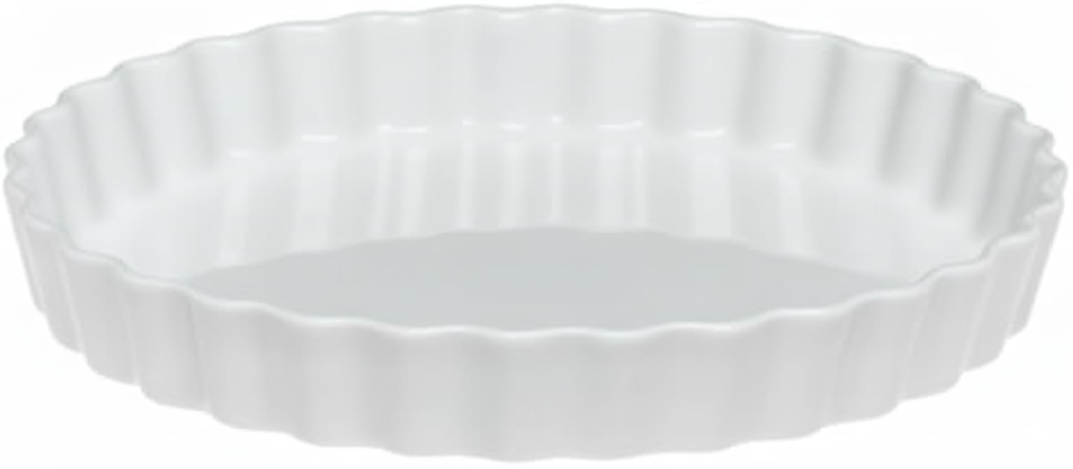 Pillivuyt Porcelain 9-1/4-Inch Fluted Tart/Flan Baker, White Pillivuyt Porcelain 9-1/4-Inch Fluted Tart/Flan Baker, White