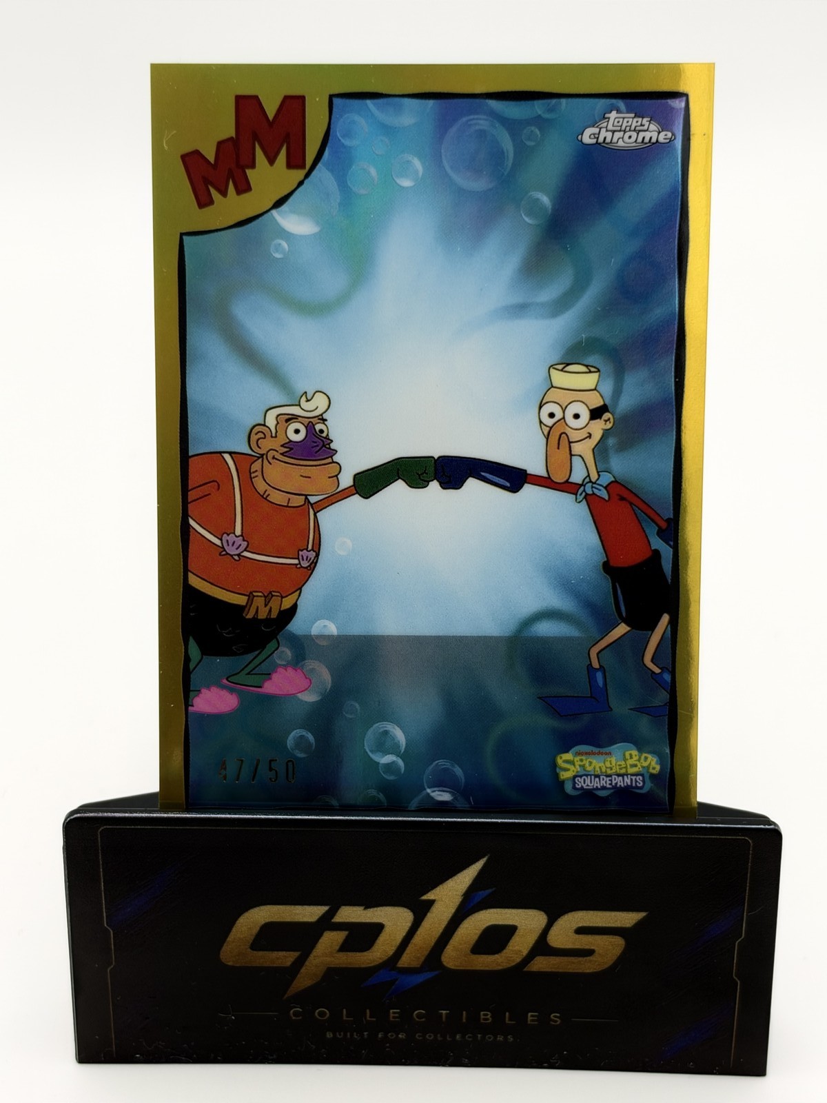 2025 Topps Chrome Mermaid Man & Barnacle Boy Unite #MB-1 Gold Unite 47/50