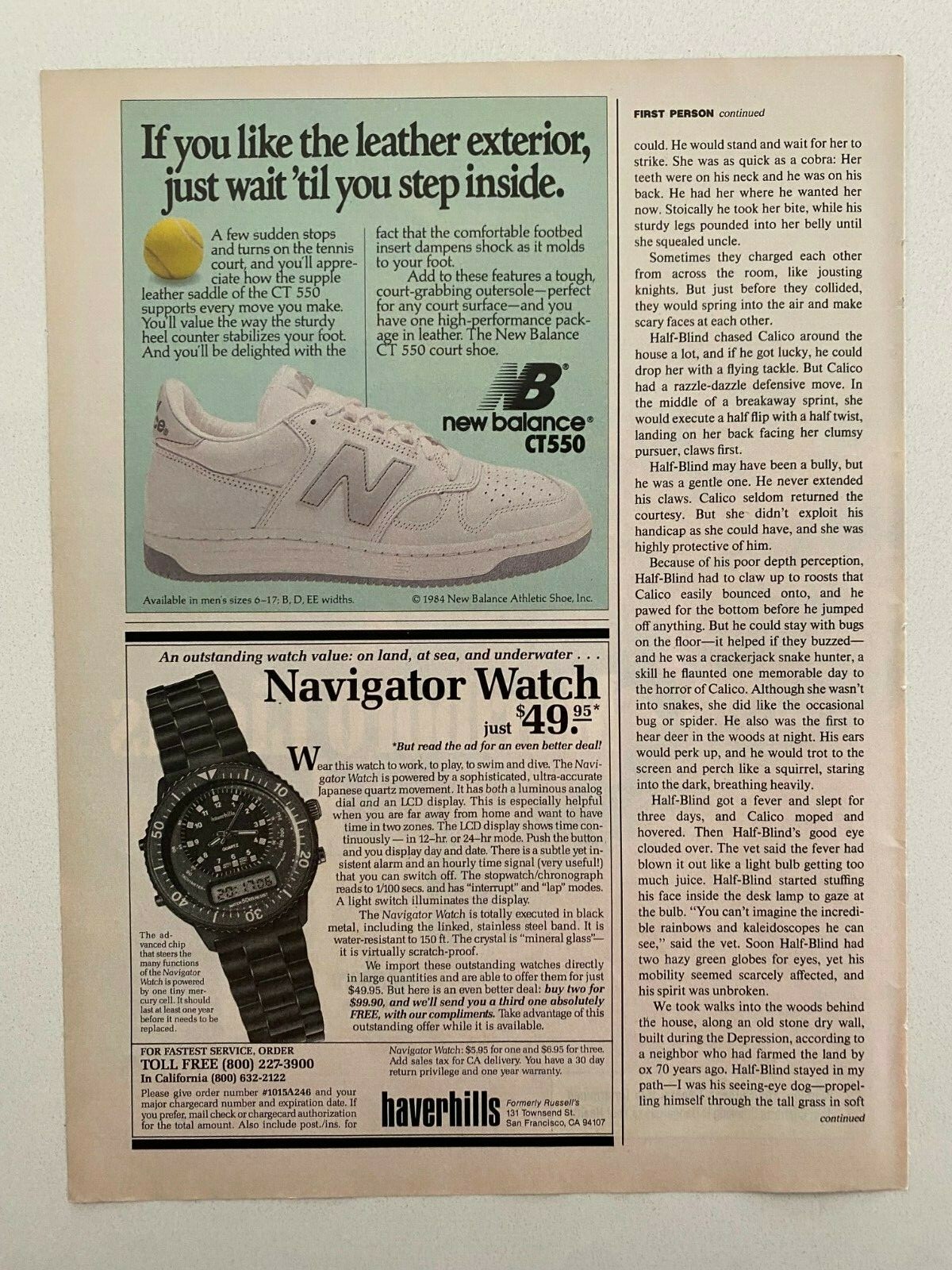 haverhill's Navigator Watch Vintage 1985 Print Ad haverhill's Navigator Watch Vintage 1985 Print Ad