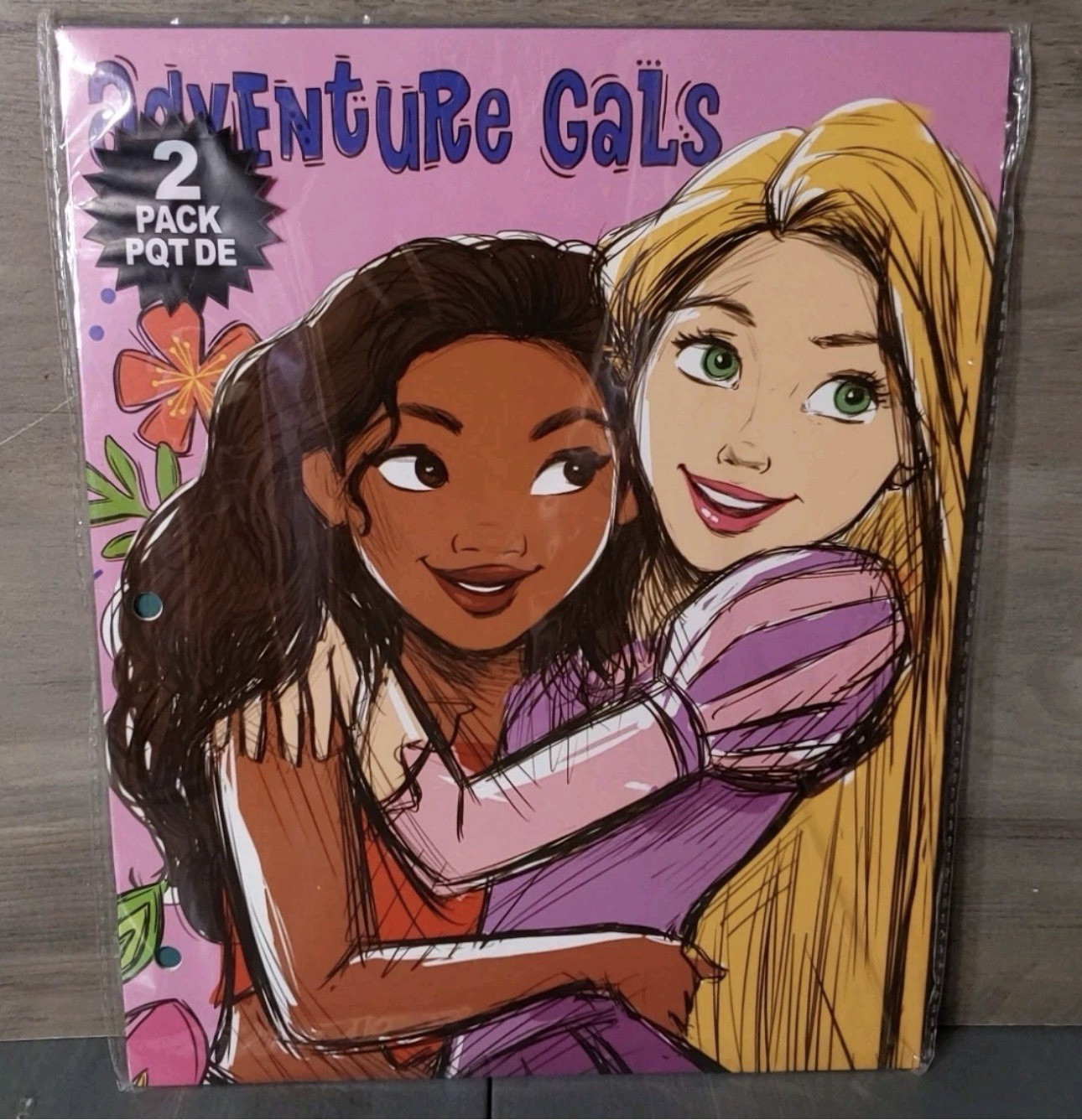 Disney 2pk Folders Rapunzel Moana Pochantas Belle Adventure Girls