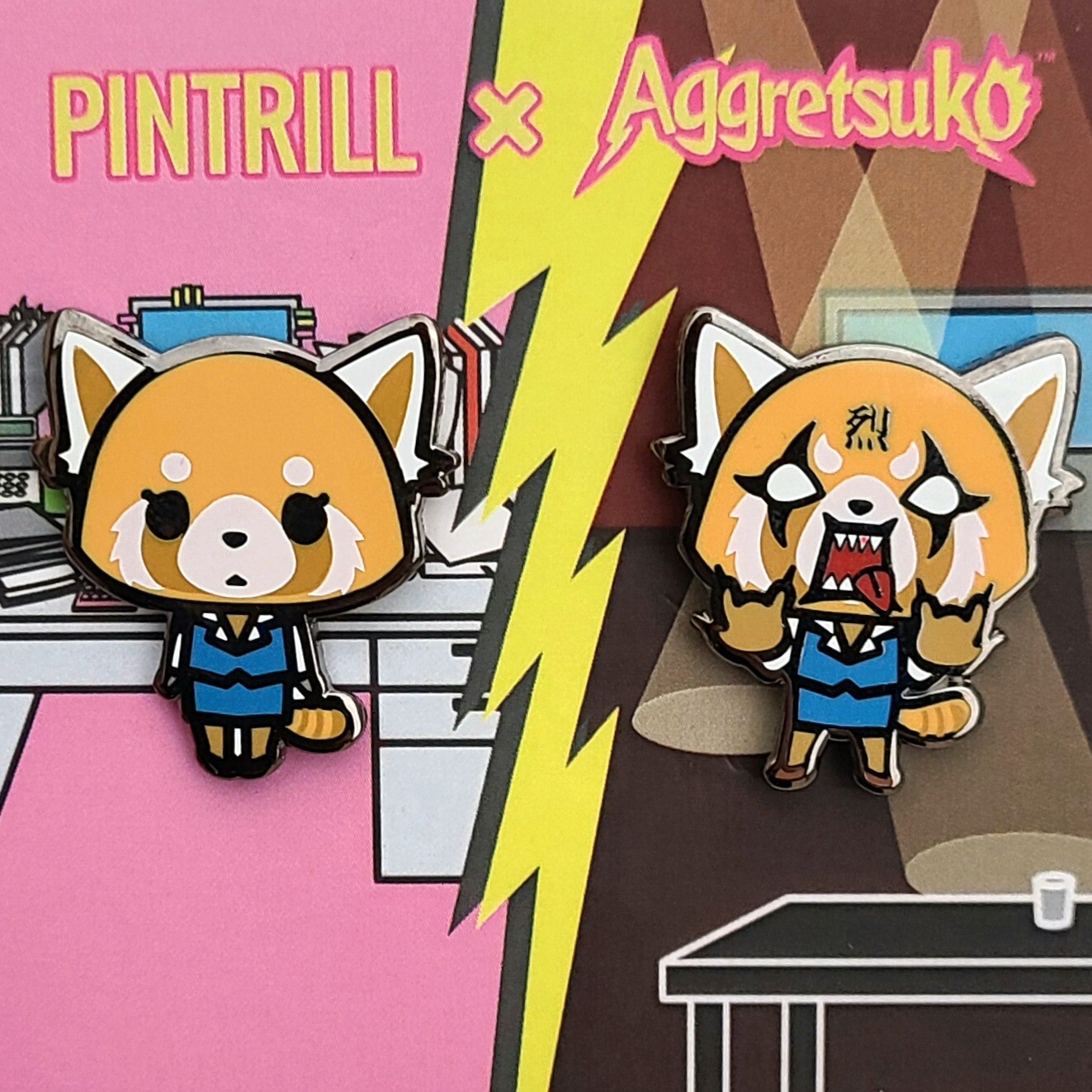 ⚡RARE⚡ PINTRILL x SANRIO Set Of 2 Aggretsuko Pins *BRAND NEW* LIMITED EDITION ⚡RARE⚡ PINTRILL x SANRIO Set Of 2 Aggretsuko Pins *BRAND NEW* LIMITED EDITION