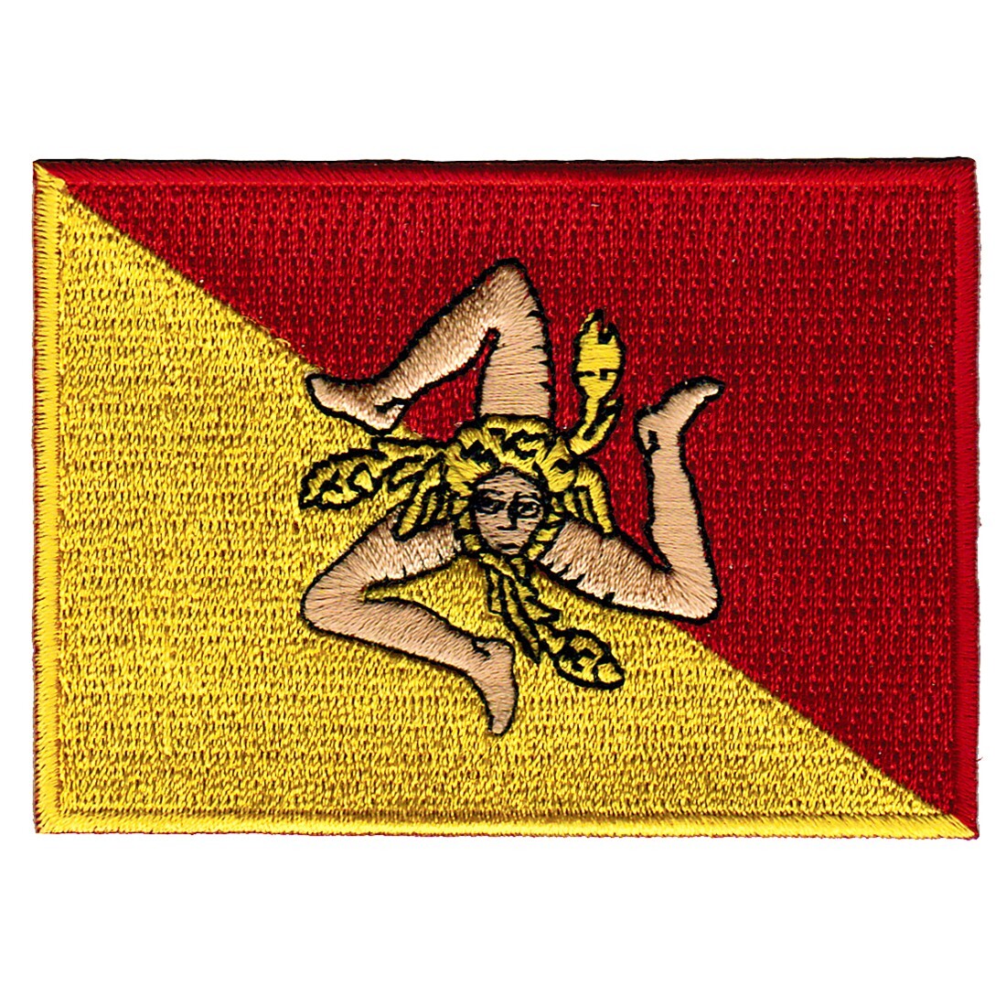 SICILY FLAG PATCH embroidered iron-on ITALIAN ITALY Sicilia APPLIQUE Trinacria