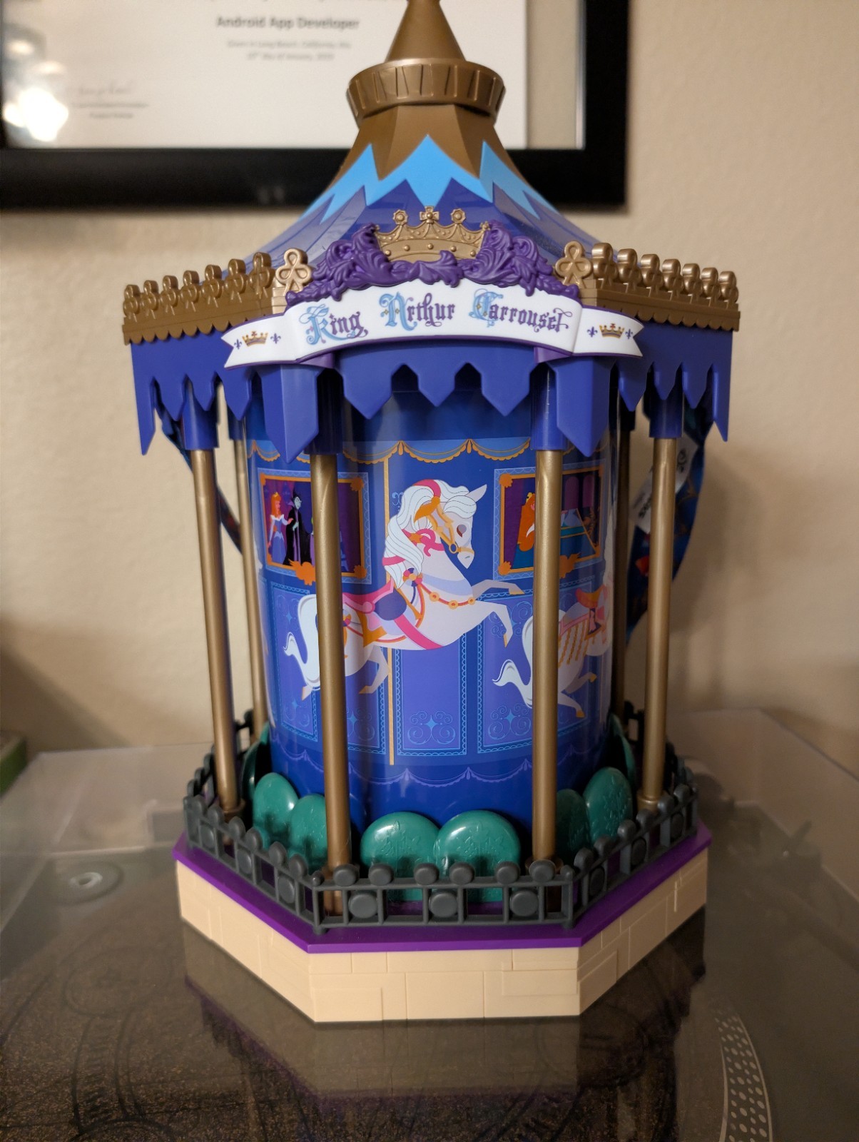DISNEYLAND KING ARTHUR CARROUSEL POPCORN BUCKET LIGHT-UP PLAYS MUSIC NEW Disney