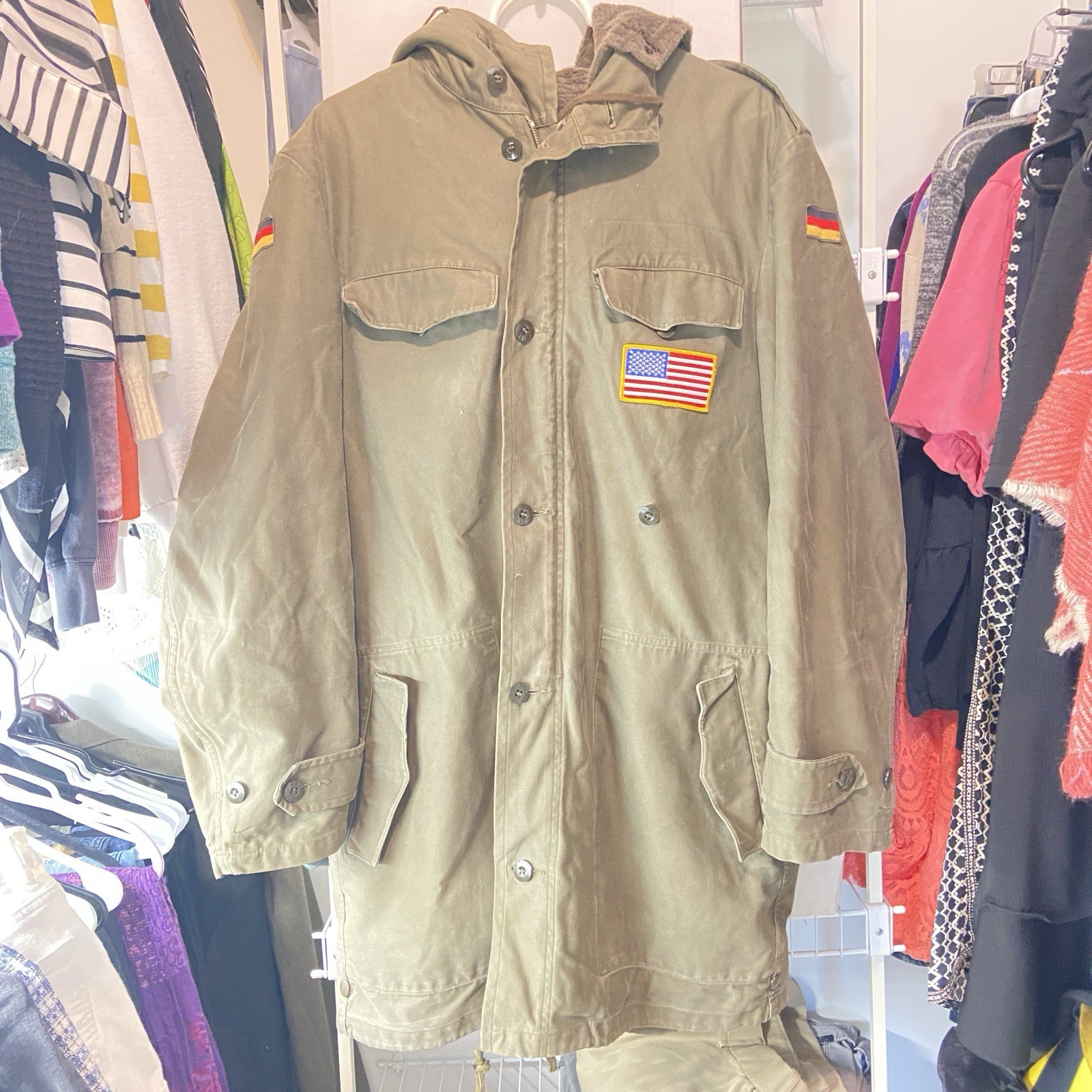 Vintage 70’s German Army Bundeswehr Moleskin Parka Field Jacket Schwarz Passau