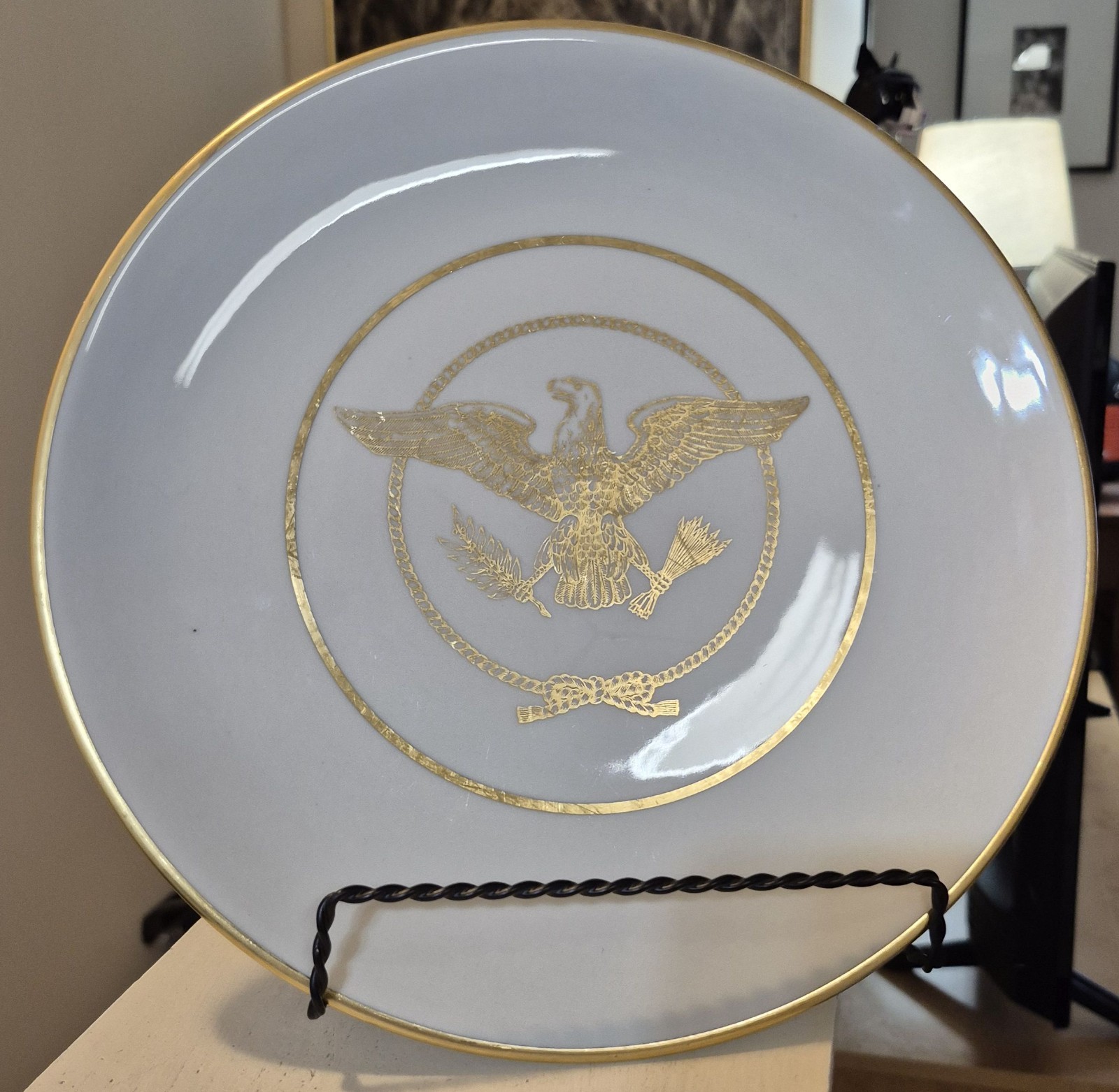 Vintage United States Lines Eagle Dinner Plate, Mayer China